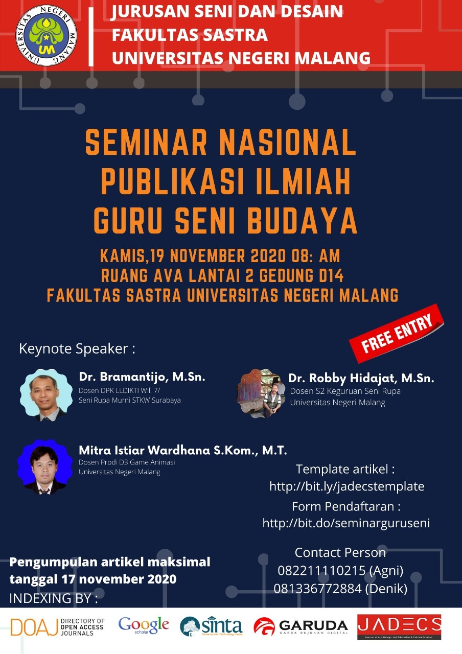 Seminar Nasional : Publikasi Ilmiah Guru Seni dan Budaya