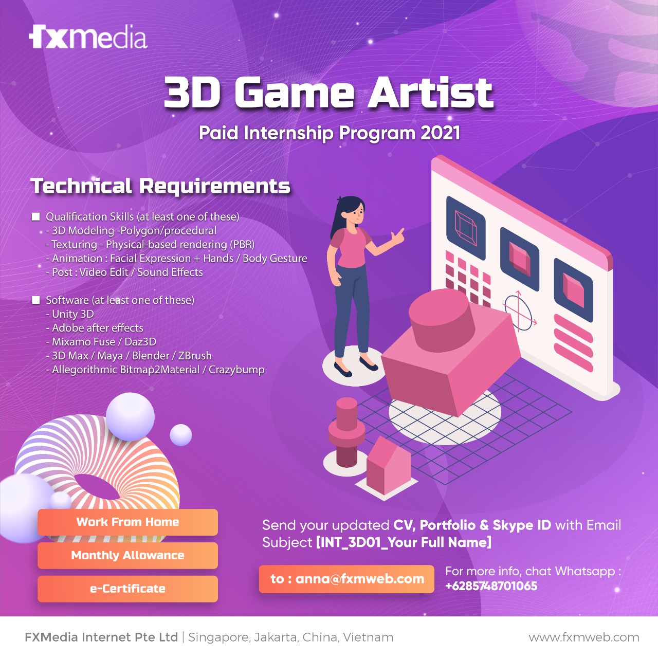 FXMedia Paid Internship Program – 3D Game Artist