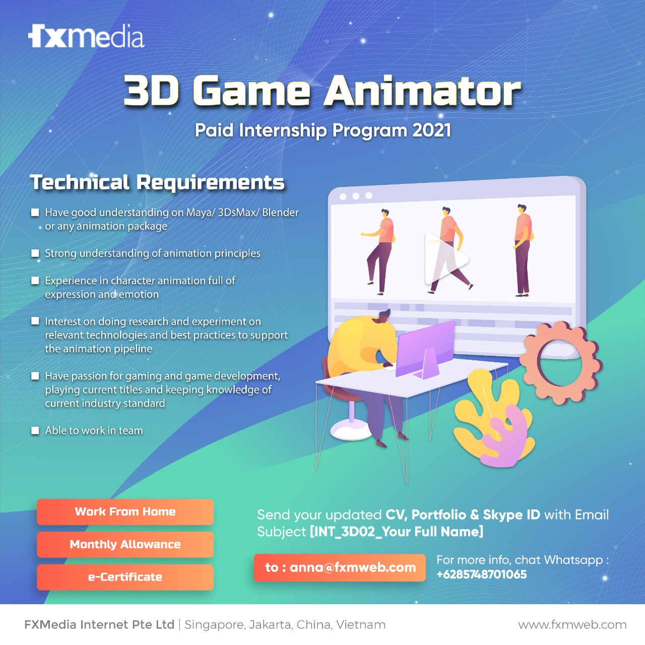 FXMedia Paid Internship Program – 3D Game Animator