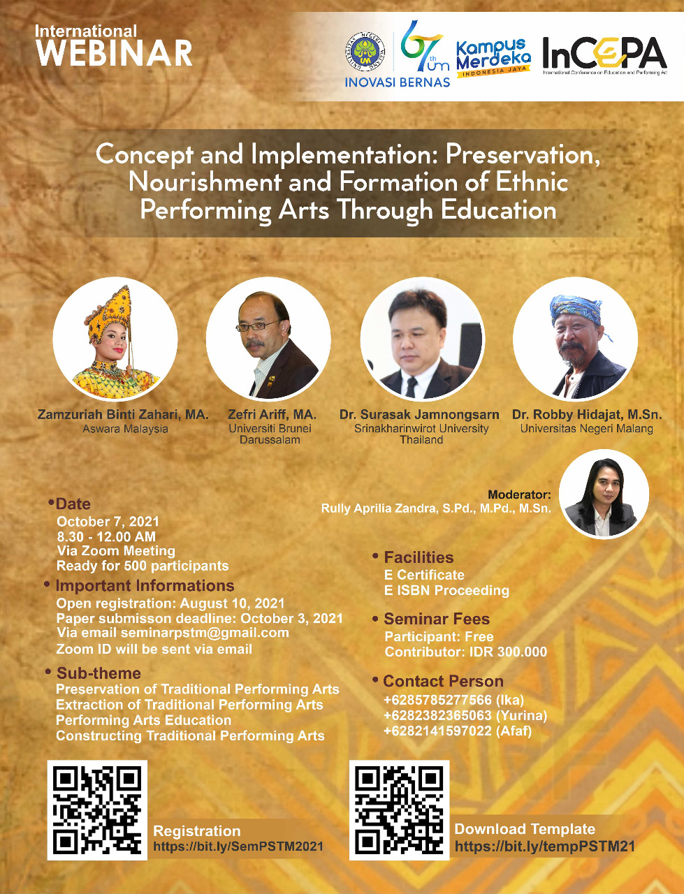 International Conference on Education and Performing Art (INCEPA) 2021